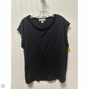 Breathable mesh panel Active Design Wear Top Short Sleeve By Michael By Michael Kors In Black, Size: 1x