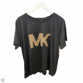 Top Short Sleeve By Michael By Michael Kors In Black, Size: 2x Cool Design Microfiber Blend