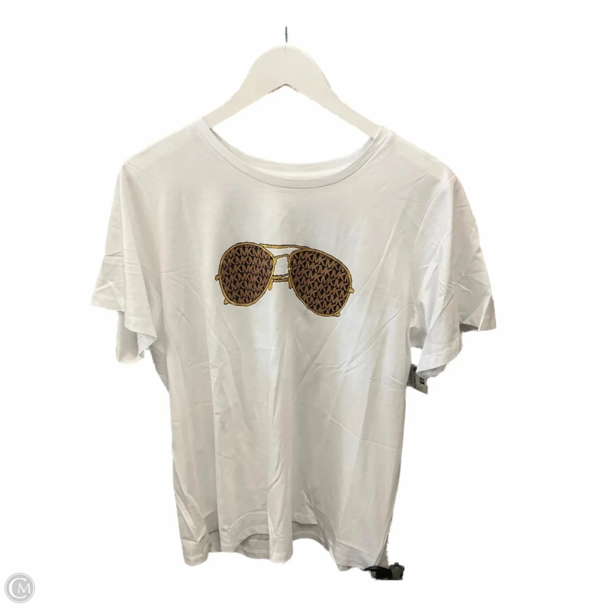 Light Fit Top Short Sleeve By Michael By Michael Kors In White, Size: 1x