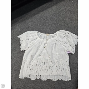 Top Short Sleeve By Michael By Michael Kors In White, Size: 3x Colorfast Material Easy Look