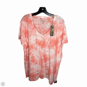Top Short Sleeve By Natural Reflections In Pink, Size: 2x Yarn Dyed Fabric Premium Cotton Blend