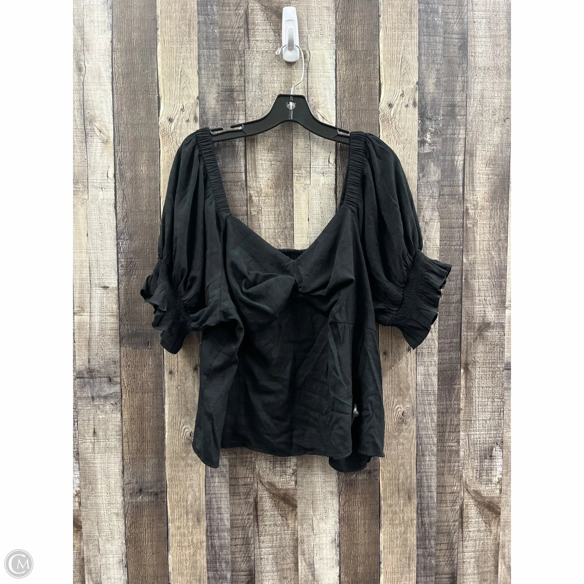 Top Short Sleeve By Nine West In Black, Size: 2x Comfort Design Chic