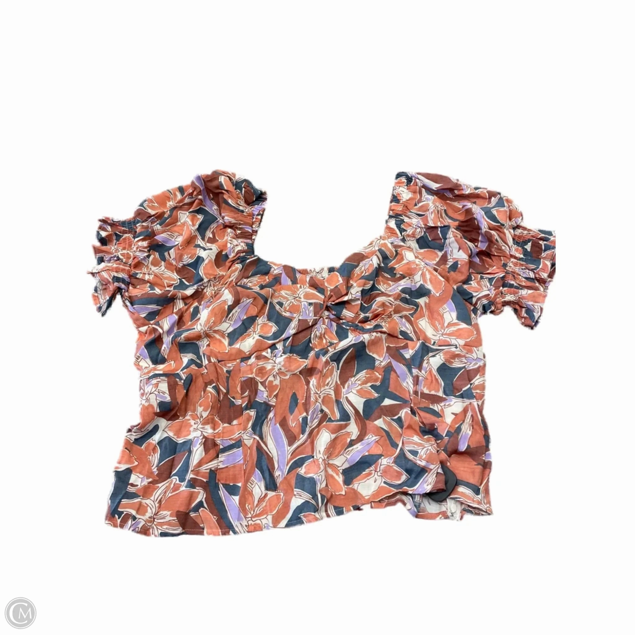 loose but not baggy Top Short Sleeve By Nine West In Floral Print, Size: 3x
