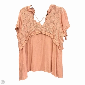 EthicalProduction Top Short Sleeve By Oddi In Peach, Size: 1x