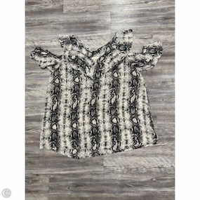 Perfect Fit Neutral Color Top Short Sleeve By Oddi In Snakeskin Print, Size: 3x