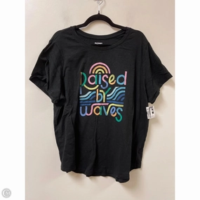 Multi Panel Design Layering Must-Have Top Short Sleeve By Old Navy In Black, Size: 1x