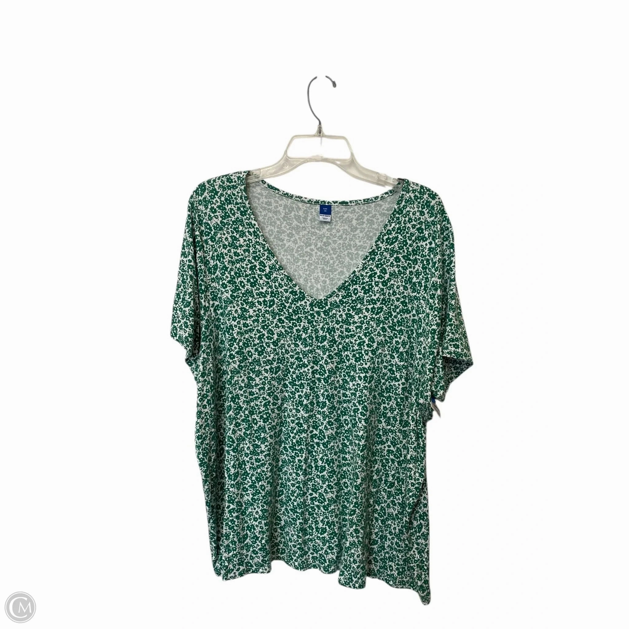 Anti microbial coating Top Short Sleeve By Old Navy In Green, Size: 2x