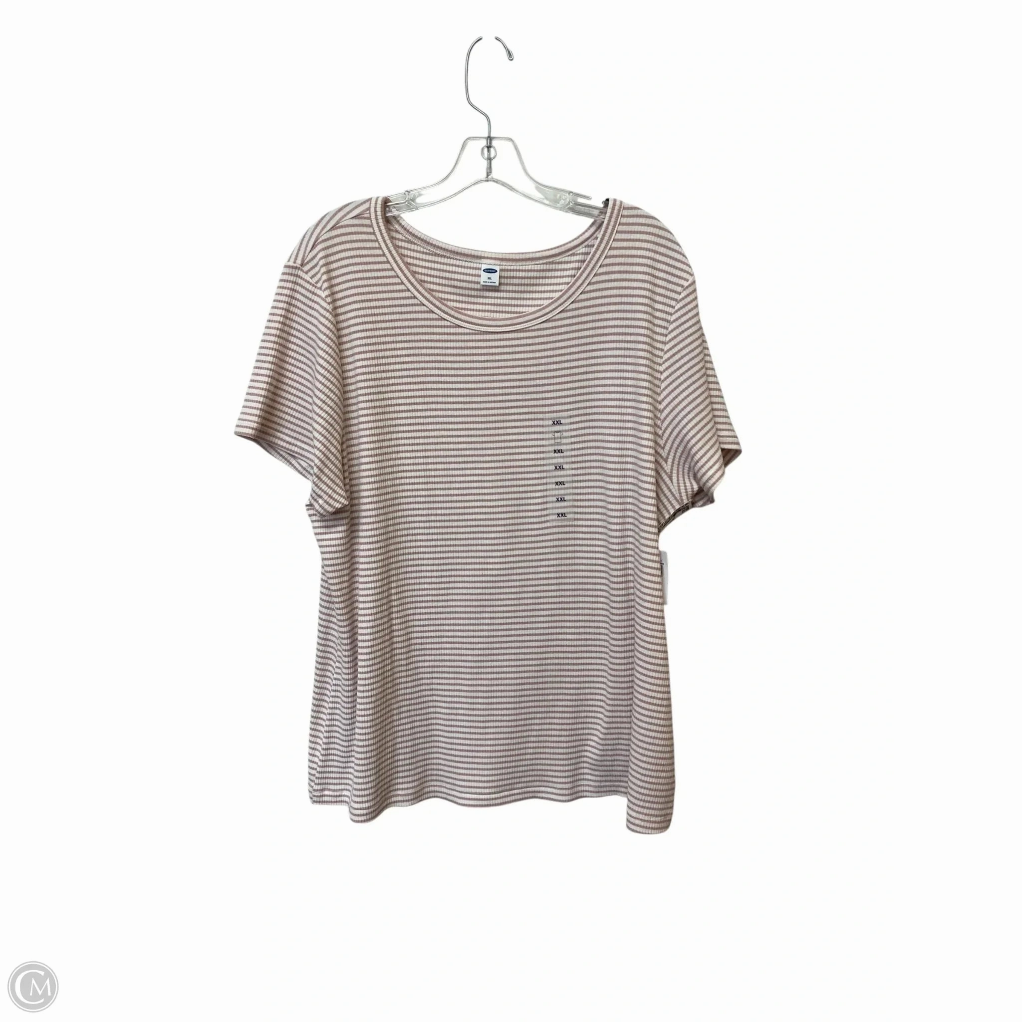 Slim Fit Design Top Short Sleeve By Old Navy In Pink & Yellow, Size: 2x