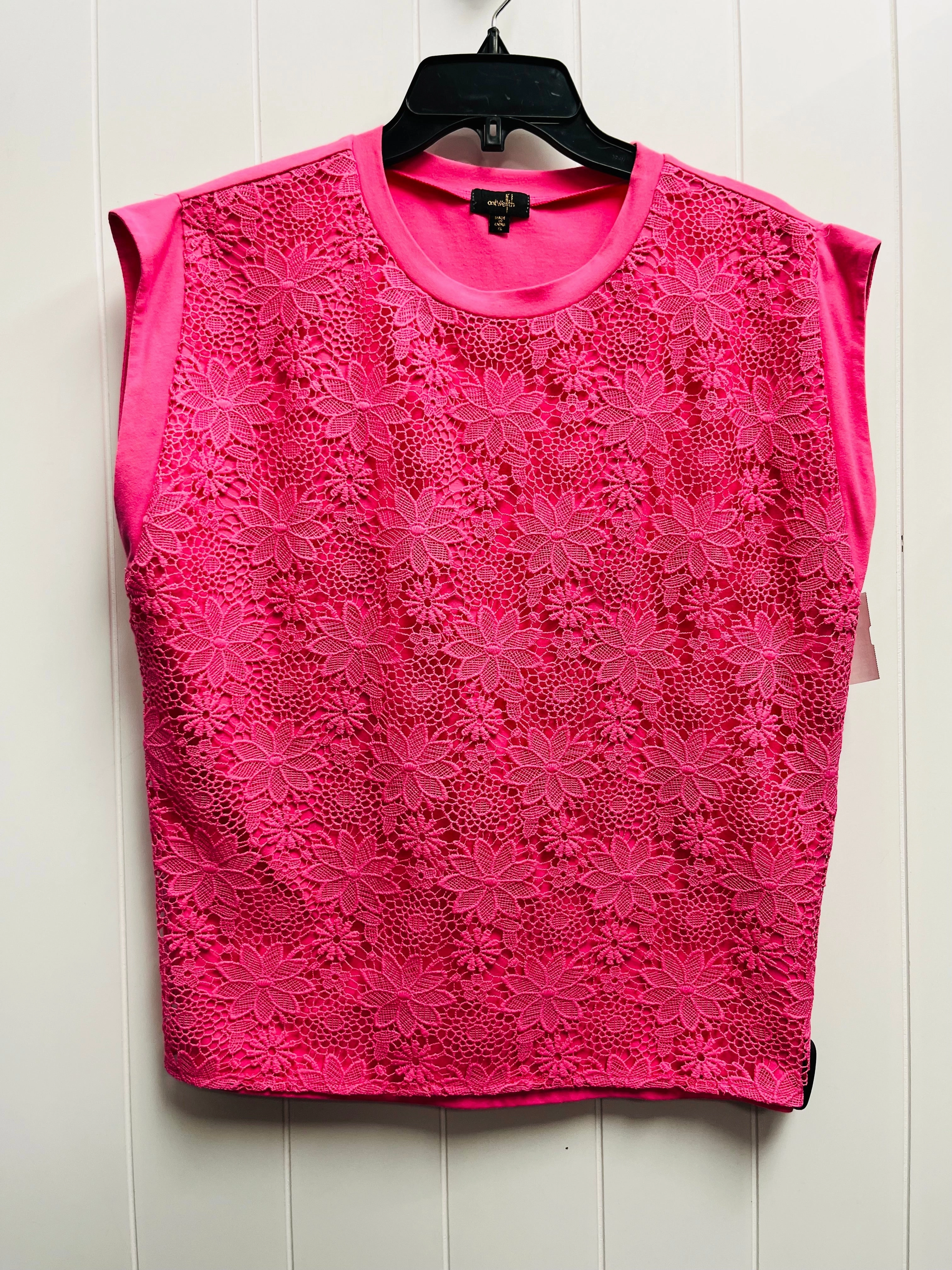 Chilly Comfort Wear Seasonal top Top Short Sleeve By ontwelfth In Pink, Size: Xl