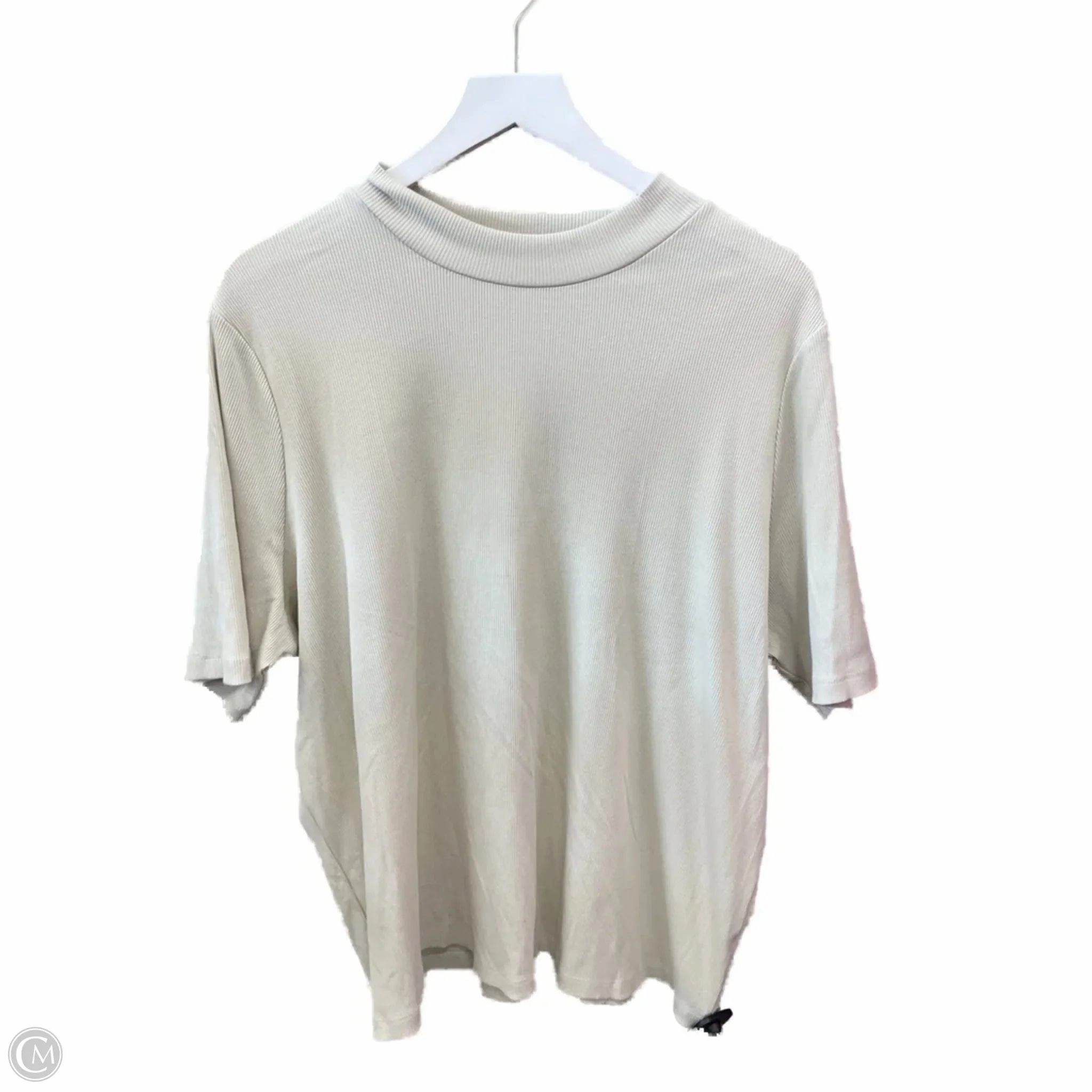 Top Short Sleeve By Ophelia Roe In Cream, Size: 3x Basic Layer