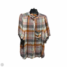 Comfy Layer Wear Top Short Sleeve By Pilcro In Orange & Pink, Size: 2x