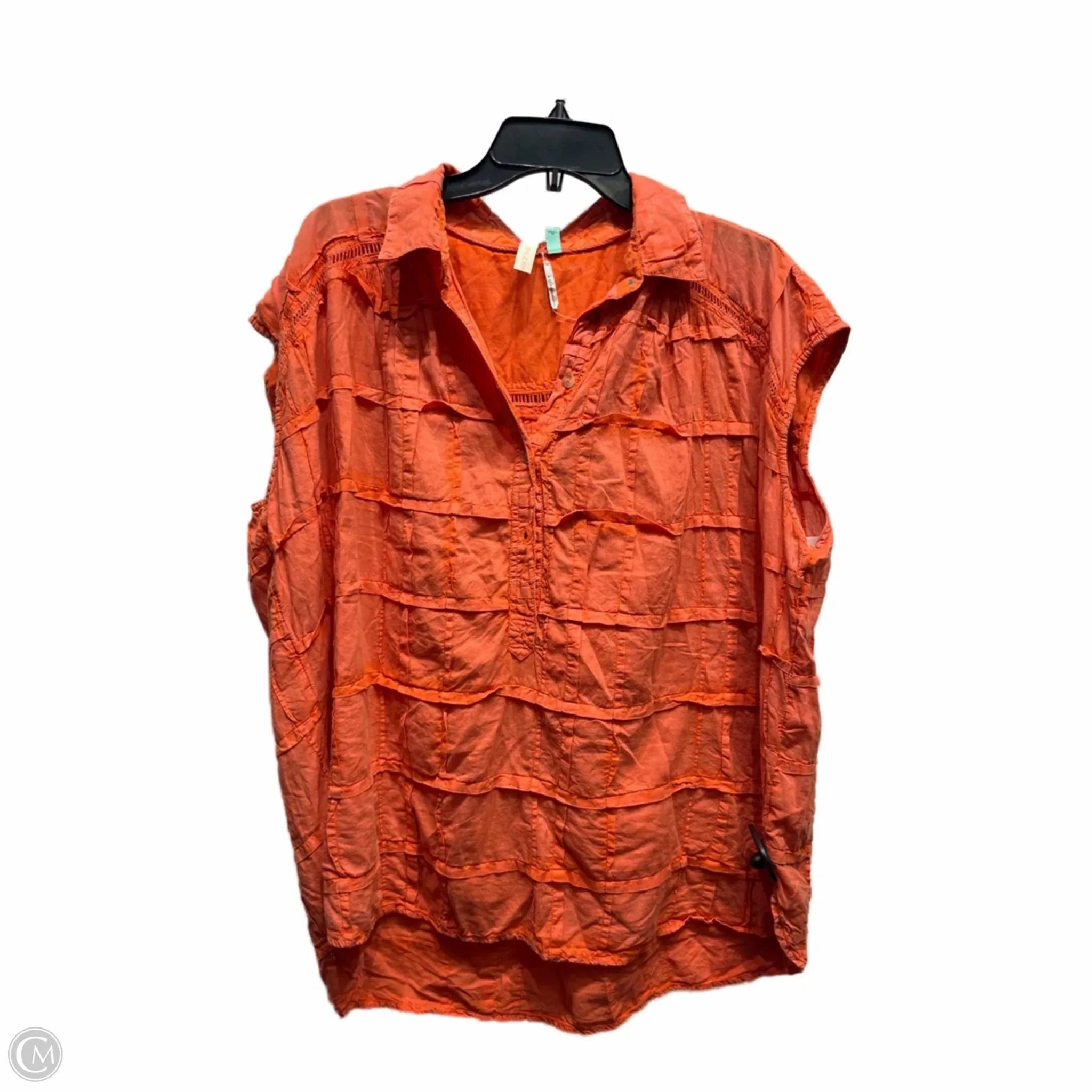 Heavyweight Weave Top Short Sleeve By Pilcro In Orange, Size: 1x