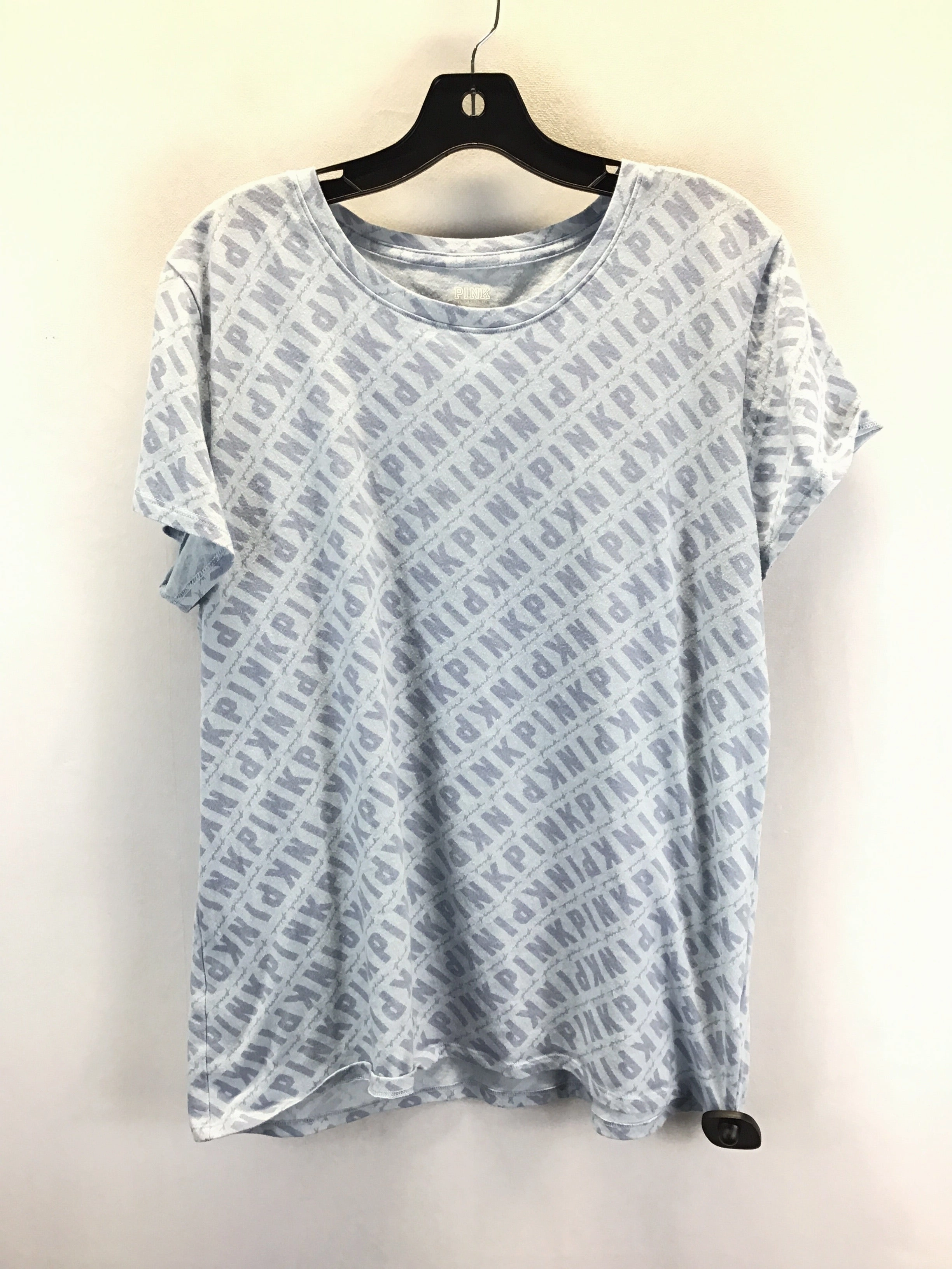 Ultra Soft Blended Textile Timeless Look Wear Top Short Sleeve By Pink In Blue, Size: Xl