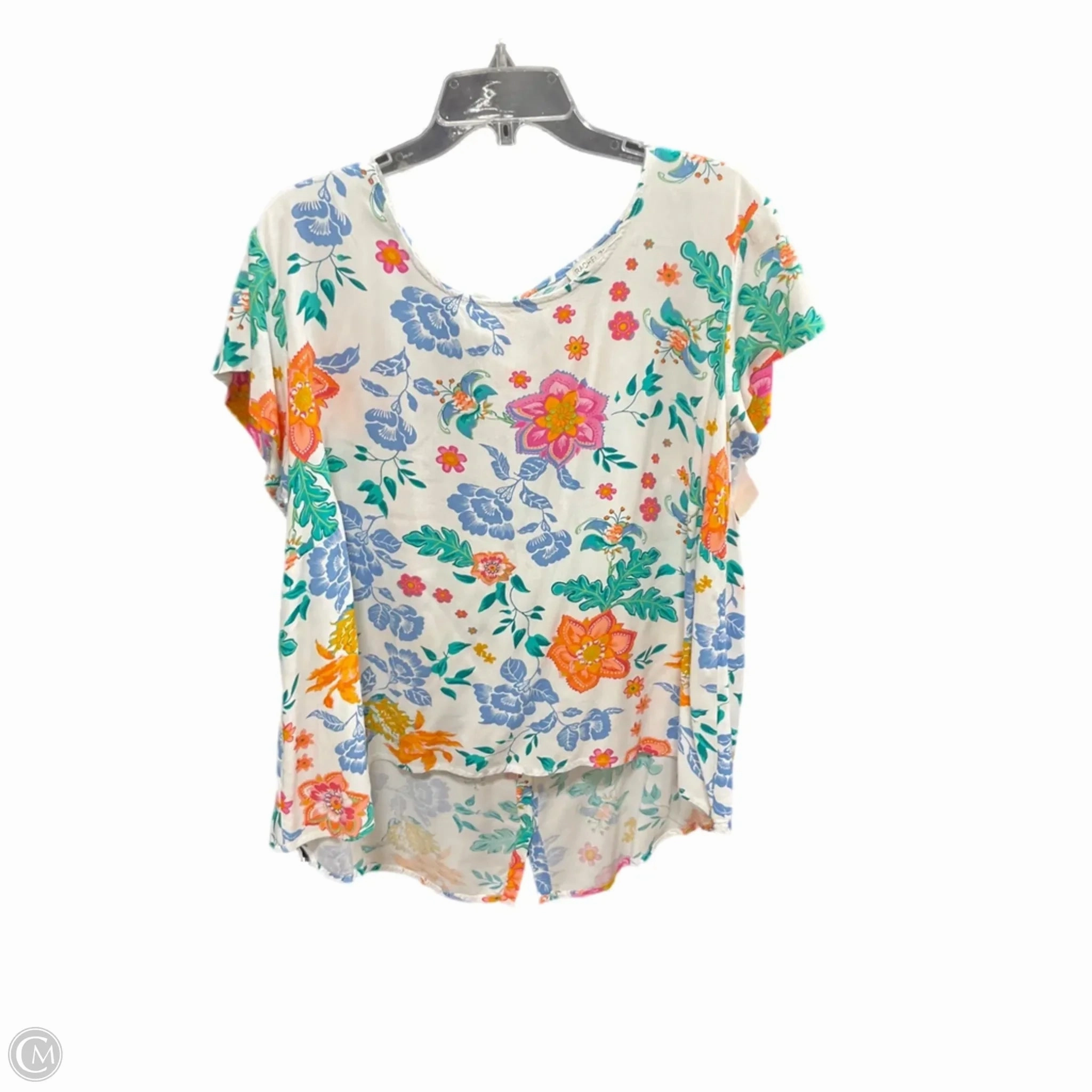 Top Short Sleeve By Rachel Zoe In Floral Print, Size: 1x Trendy Piece Tear Resistant