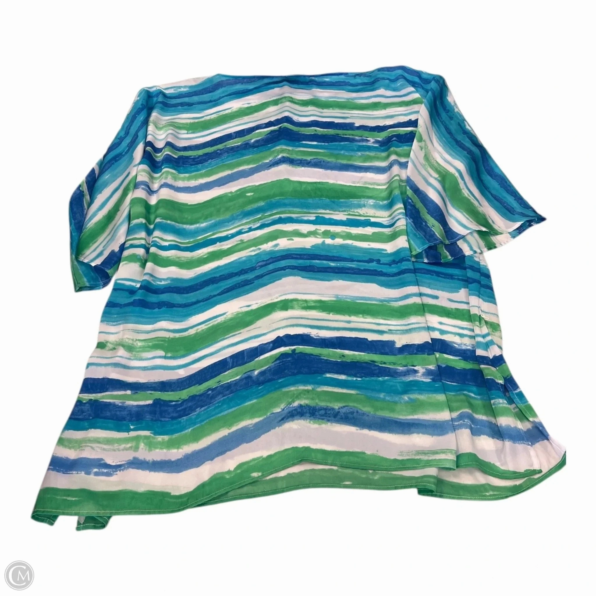 Top Short Sleeve By Ralph Lauren In Blue & Green, Size: 2x Layering Essential All Purpose Wear