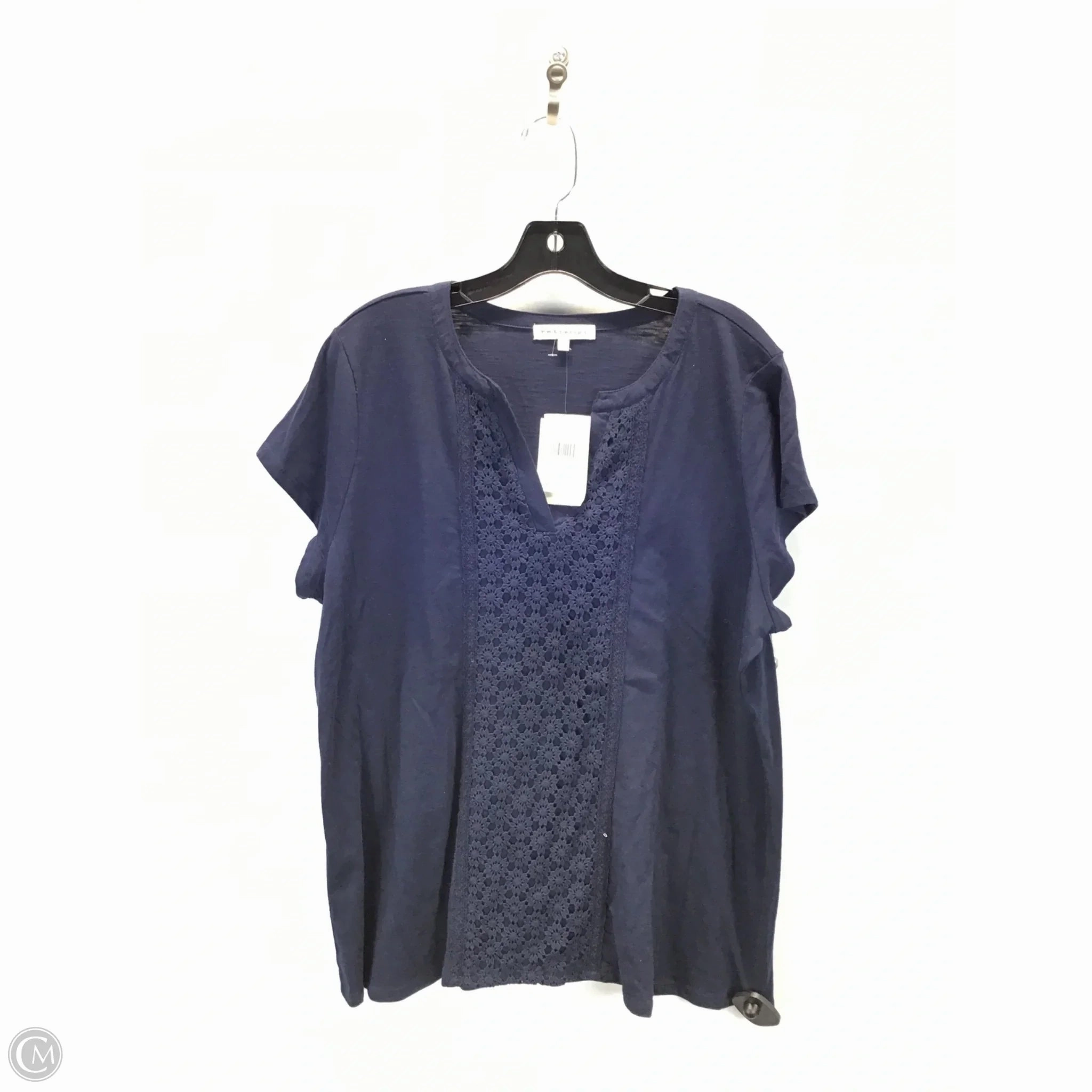 Top Short Sleeve By Retrology In Navy, Size: 1x Water Based Ink Lightweight Layer
