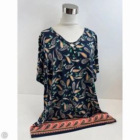 Performance Fit Top Short Sleeve By Roz And Ali In Blue & Yellow, Size: 3x