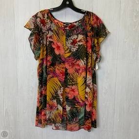 Top Short Sleeve By Roz And Ali In Multi-colored, Size: 1x Active Trend Look