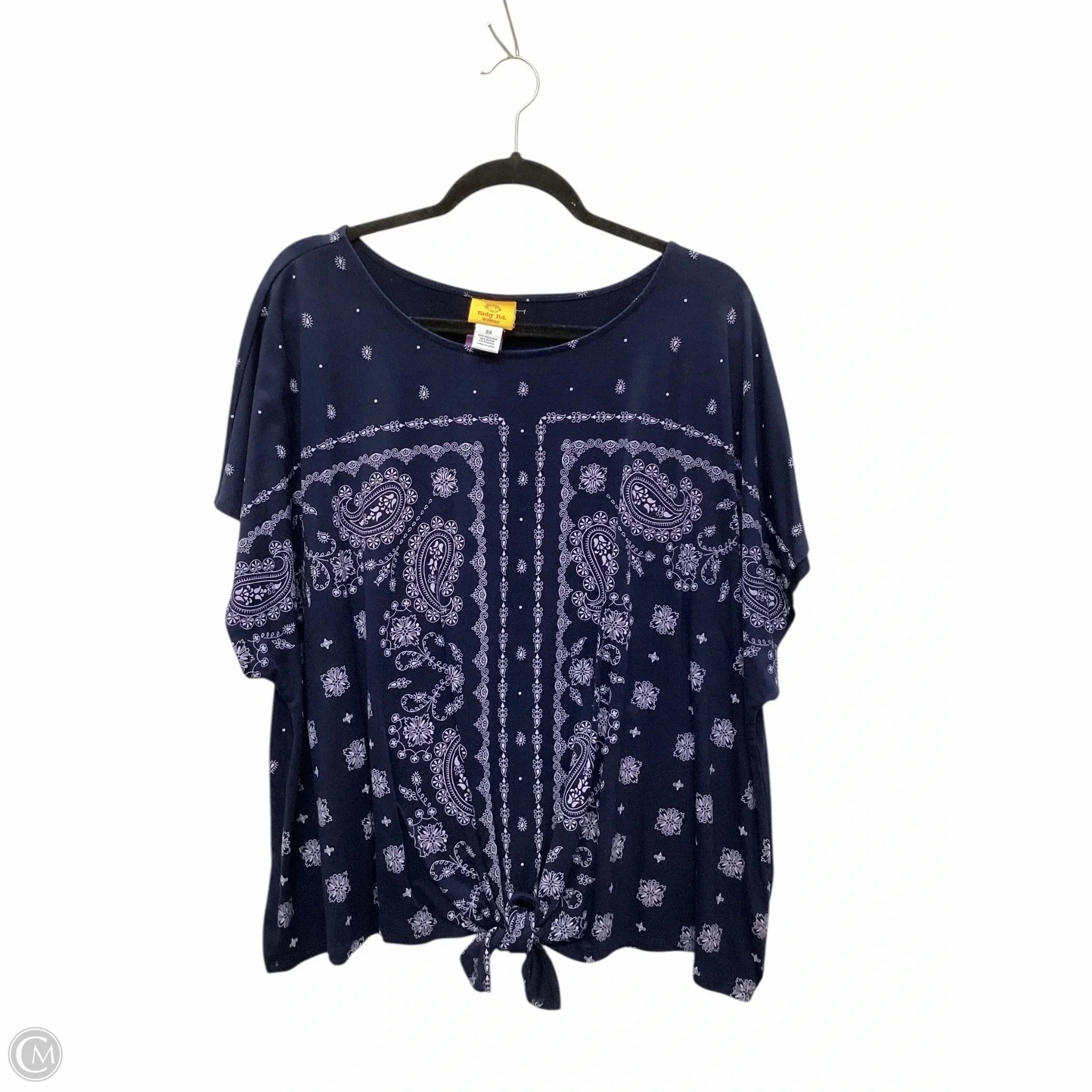 Odor-resistant weekday wear Top Short Sleeve By Ruby Rd In Blue, Size: 3x