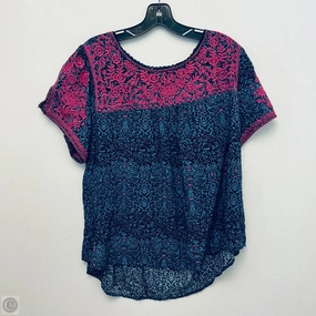 Top Short Sleeve By Savanna Jane In Blue, Size: 2x Thermal Regulation Fabric