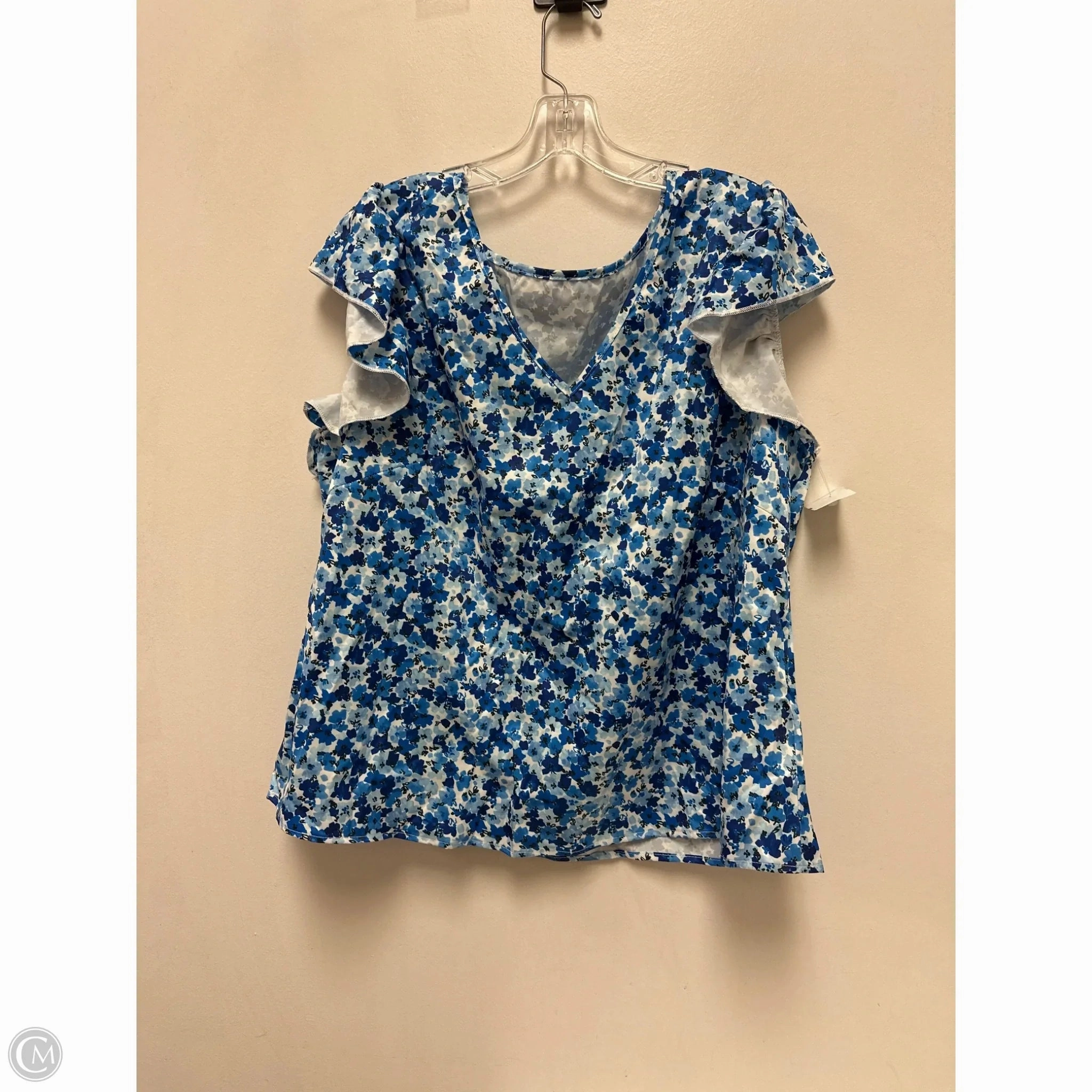 Street Trendy Top Short Sleeve By Shein In Blue, Size: 2x
