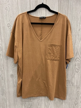 Top Short Sleeve By Shein In Brown, Size: 3x Relaxed Waistband Cozy Comfort Fit