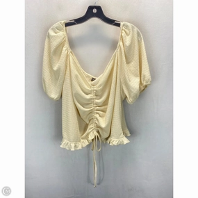 Unisex Top Short Sleeve By Shein In Cream, Size: 2x