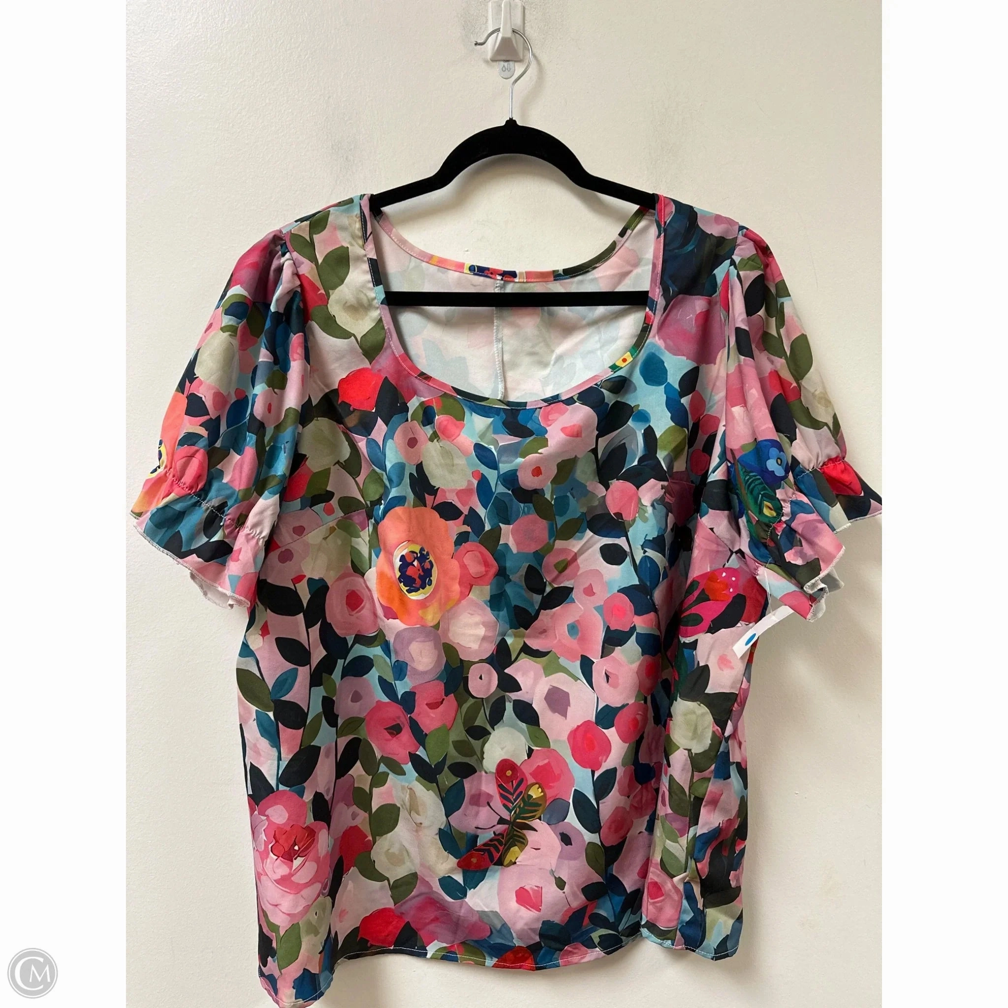 Everyday Comfort Style Cool Weather Wear Top Short Sleeve By Shein In Multi-colored, Size: 3x