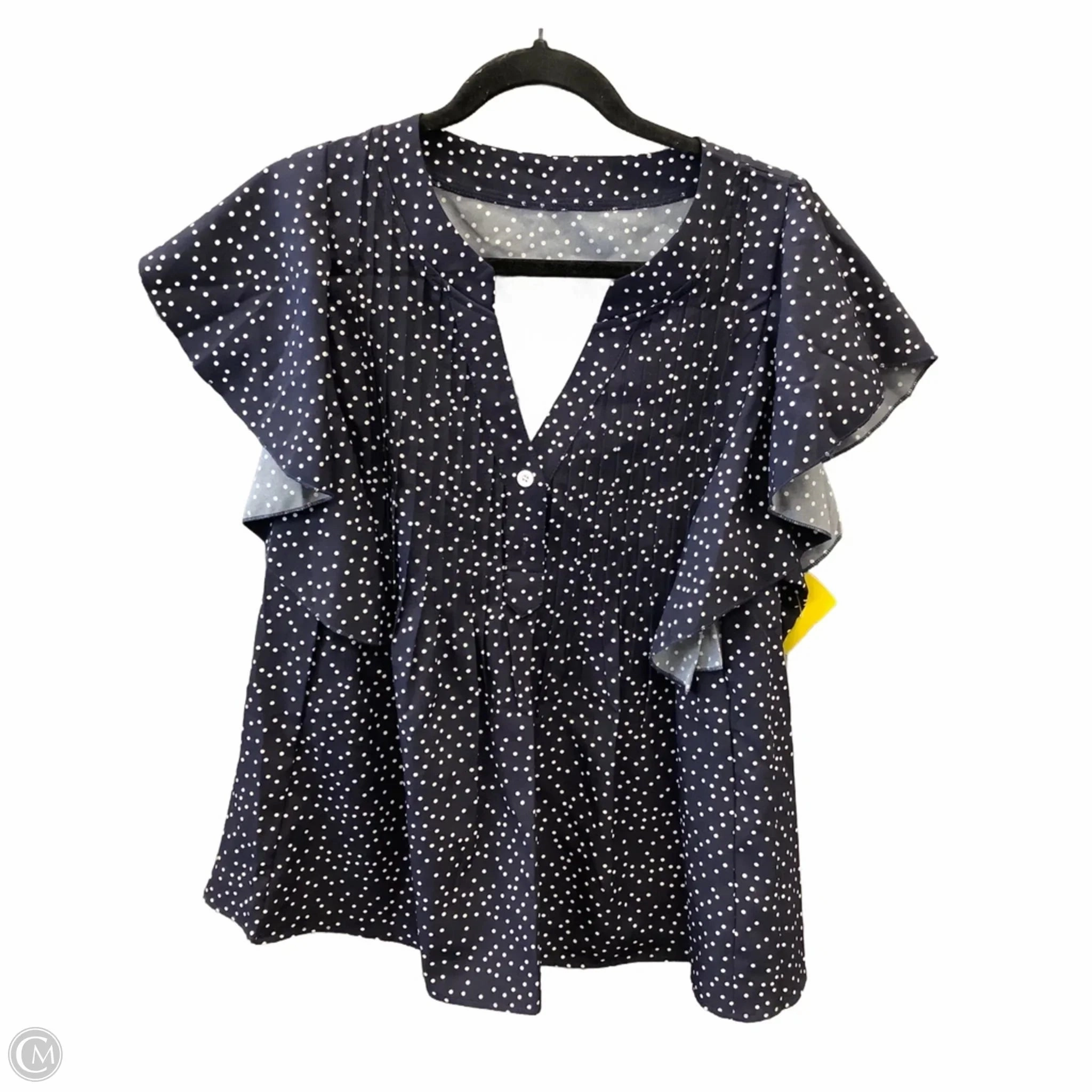 Top Short Sleeve By Shein In Polkadot Pattern, Size: 1x Quick Wear Urban Style Trend