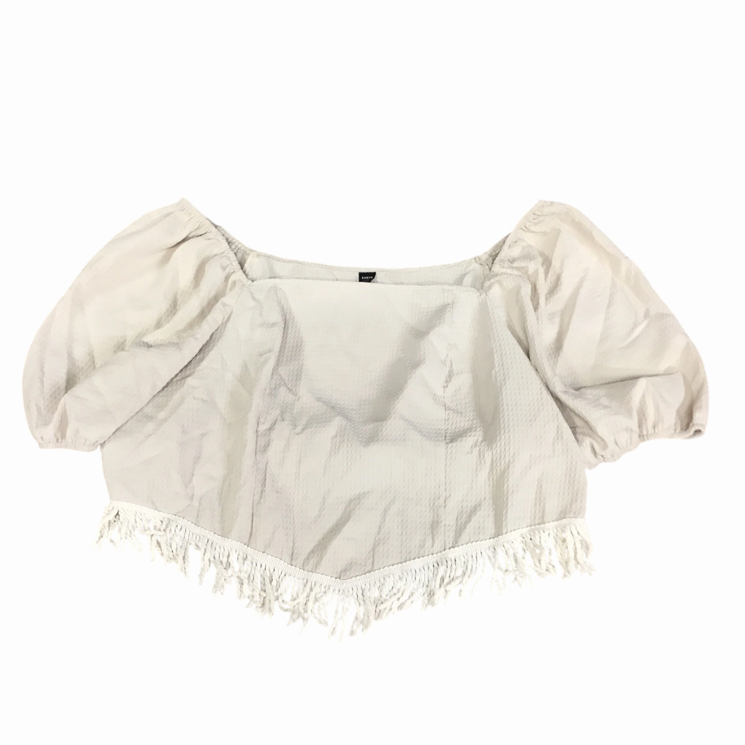 Top Short Sleeve By Shein In Tan, Size: 4x Tubular Knit Structure Smooth Neckline