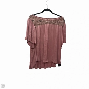 Effortless Vibe Relaxed Wear Fit Top Short Sleeve By Sjs In Pink, Size: 2x