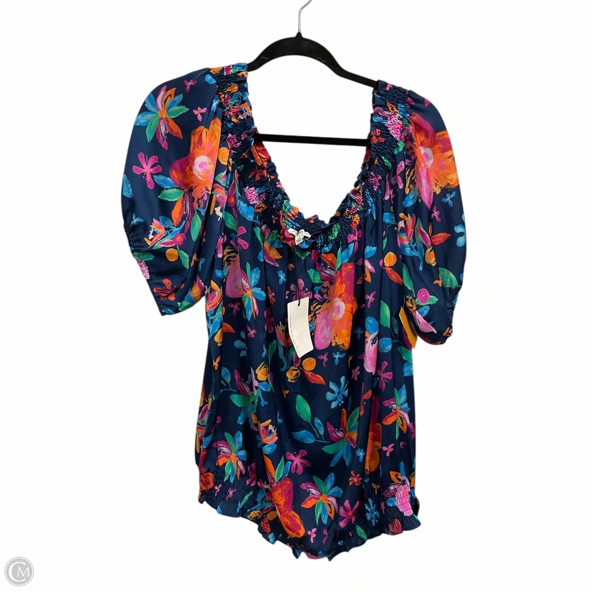 Top Short Sleeve By Skies Are Blue In Blue, Size: 2x AntiPillingTreatment Urban Casual Look