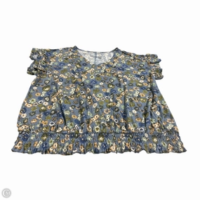 Low Impact Dye Top Short Sleeve By Sonoma In Floral Print, Size: 1x