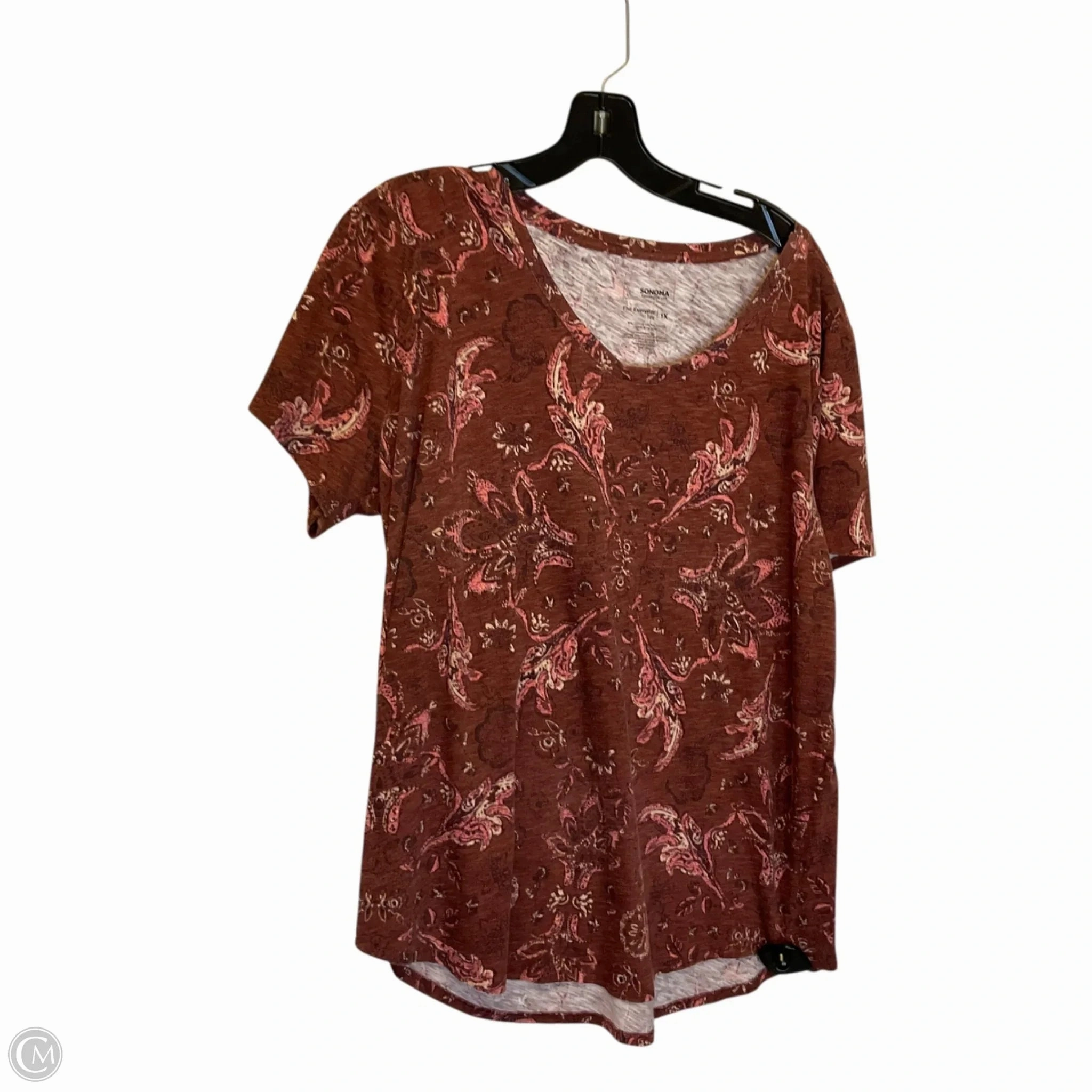 Top Short Sleeve By Sonoma In Red, Size: 1x Effortless Fit