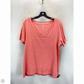 Set In Sleeve Top Short Sleeve By Style And Co Collection Women In Peach, Size: 1x
