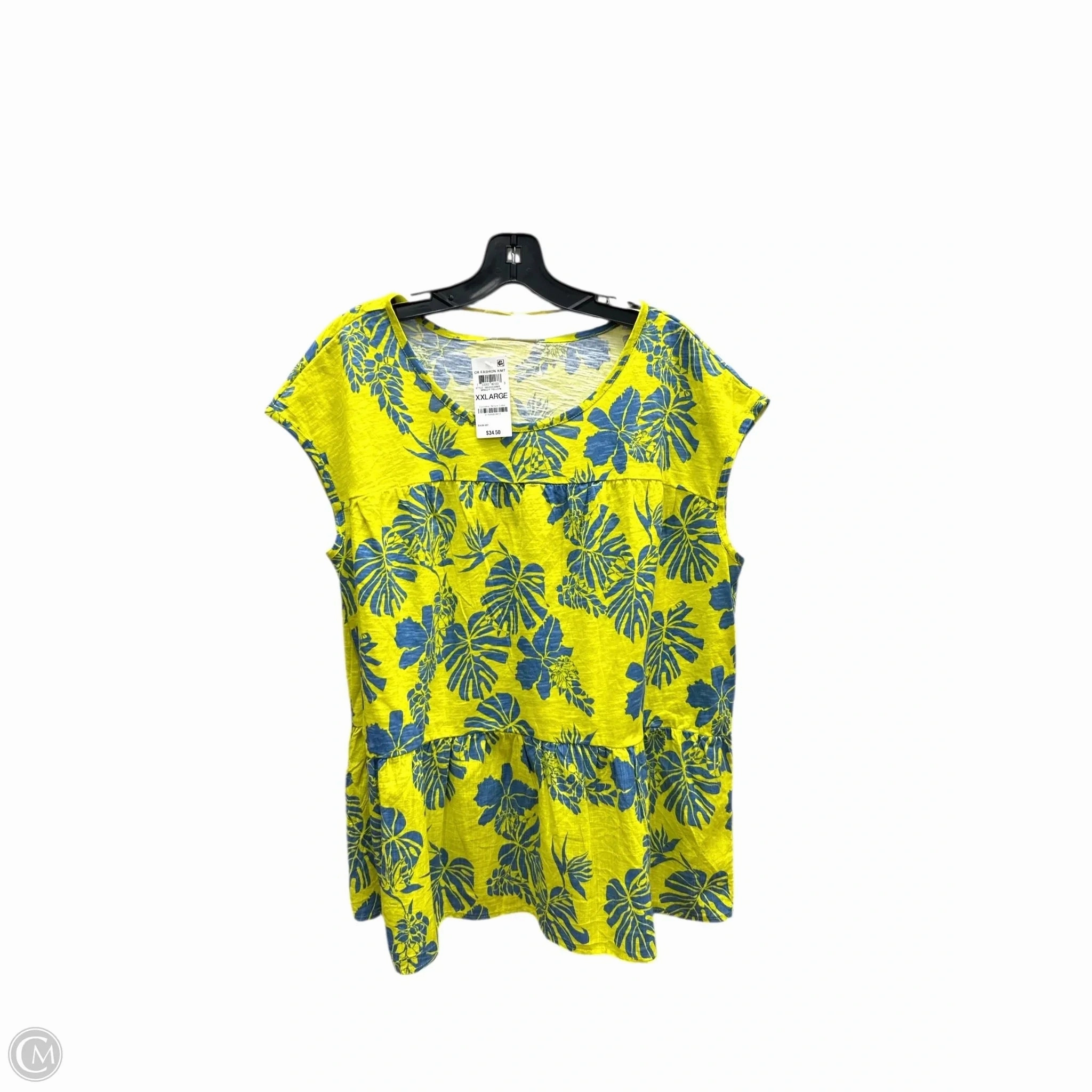 Top Short Sleeve By Style And Company In Yellow, Size: 2x Timeless Must-Have Non Irritating Collar
