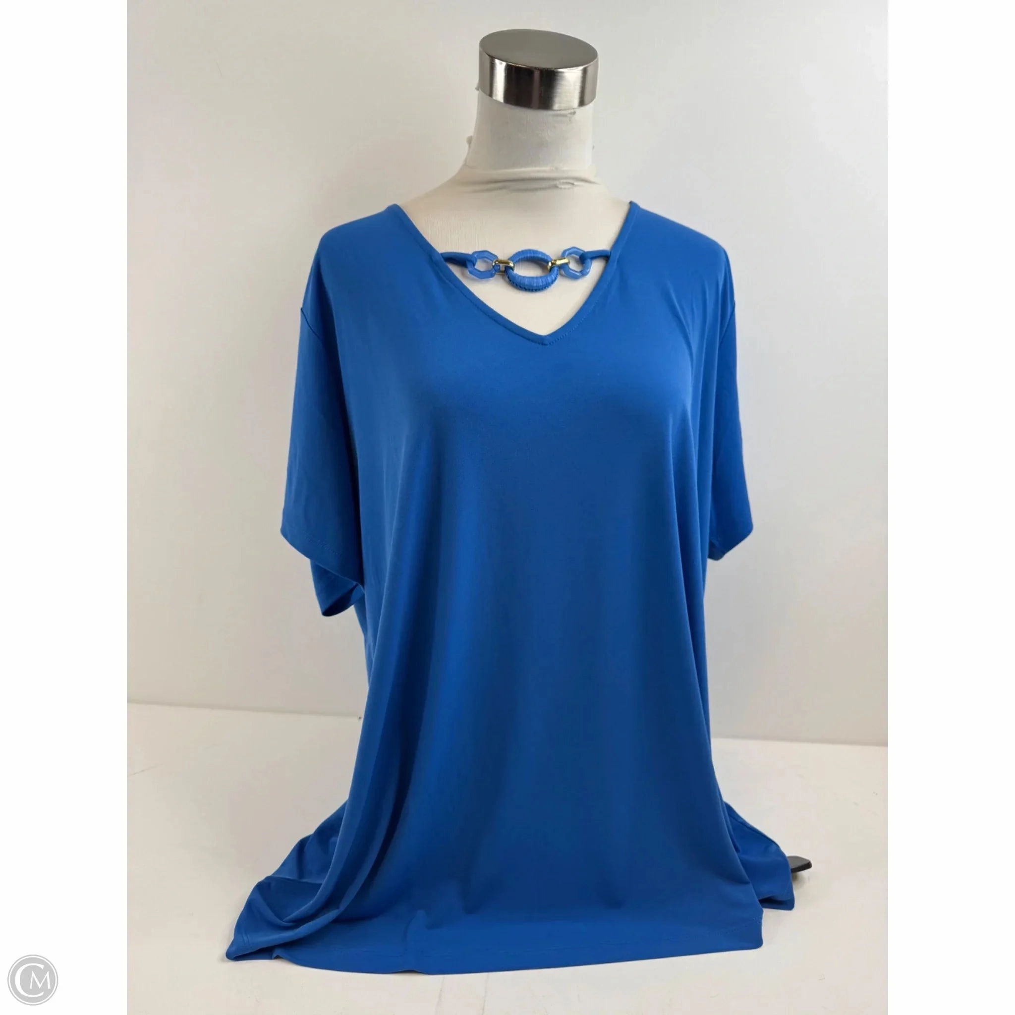 Top Short Sleeve By Susan Graver In Blue, Size: 2x Sports Outfit