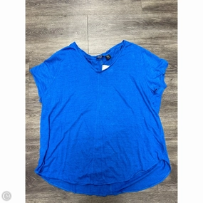 Hypoallergenic fabric Top Short Sleeve By Tahari By Arthur Levine In Blue, Size: 2x