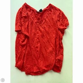 easy to pair Breathable Comfort Wear Top Short Sleeve By Tahari By Arthur Levine In Orange, Size: 2x