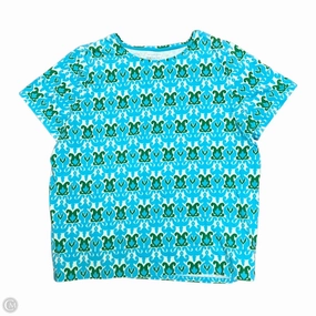 Comfy Layer Wear Relaxed Look Top Short Sleeve By Talbots In Blue & Green, Size: 2x