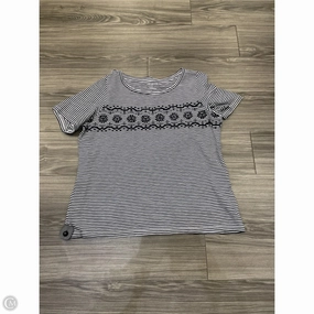 Top Short Sleeve By Talbots In Blue & White, Size: 1x Boat Neck