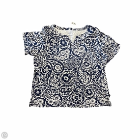 Top Short Sleeve By Talbots In Blue & White, Size: 3x Basic Top