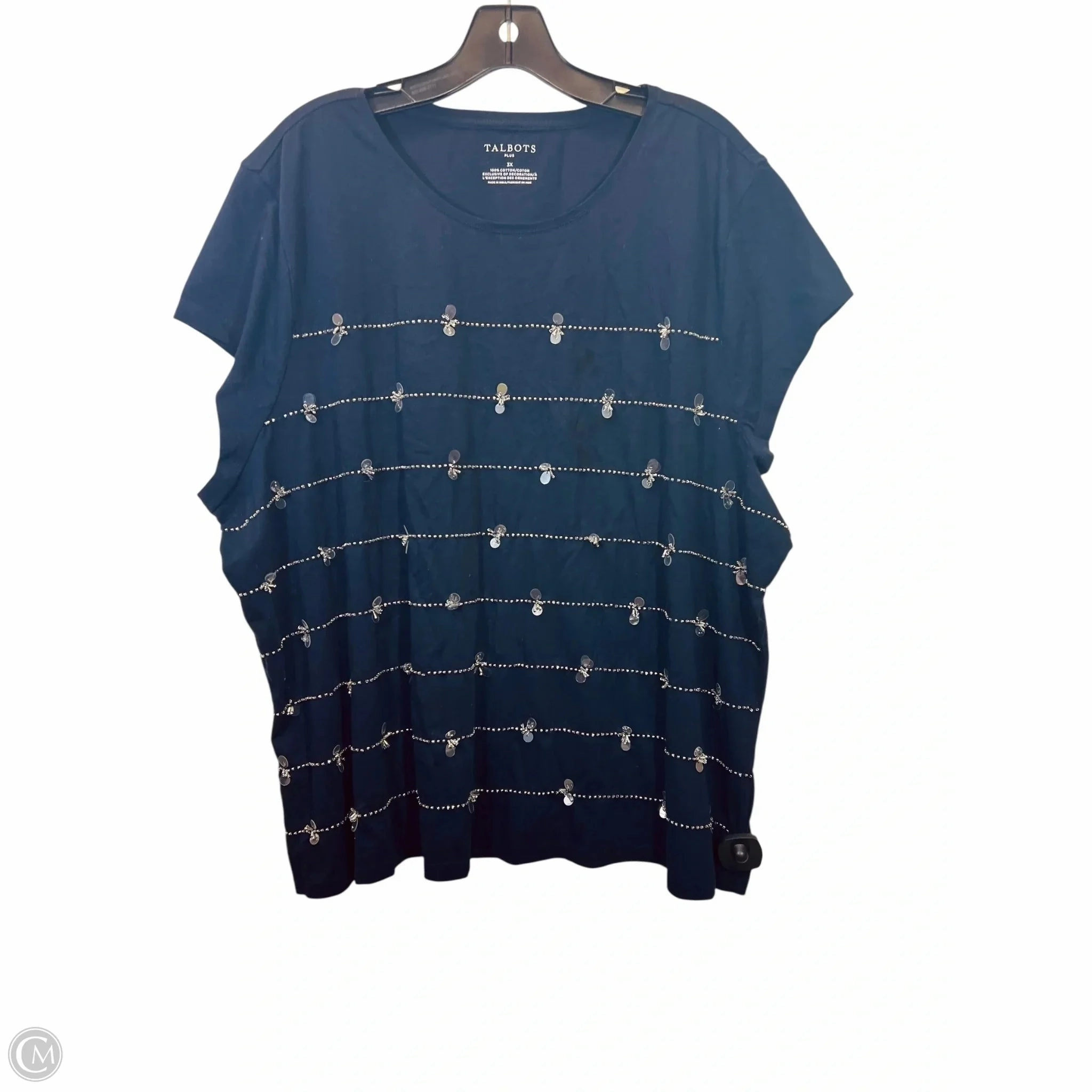 Top Short Sleeve By Talbots In Navy, Size: 3x Breathable Design