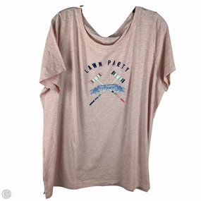 Indoor clothing Abrasion Resistant Fabric Top Short Sleeve By Talbots In Pink, Size: 2x