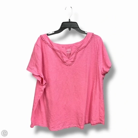 Eye-Catching Eco Conscious Production Top Short Sleeve By Talbots In Pink, Size: 3x
