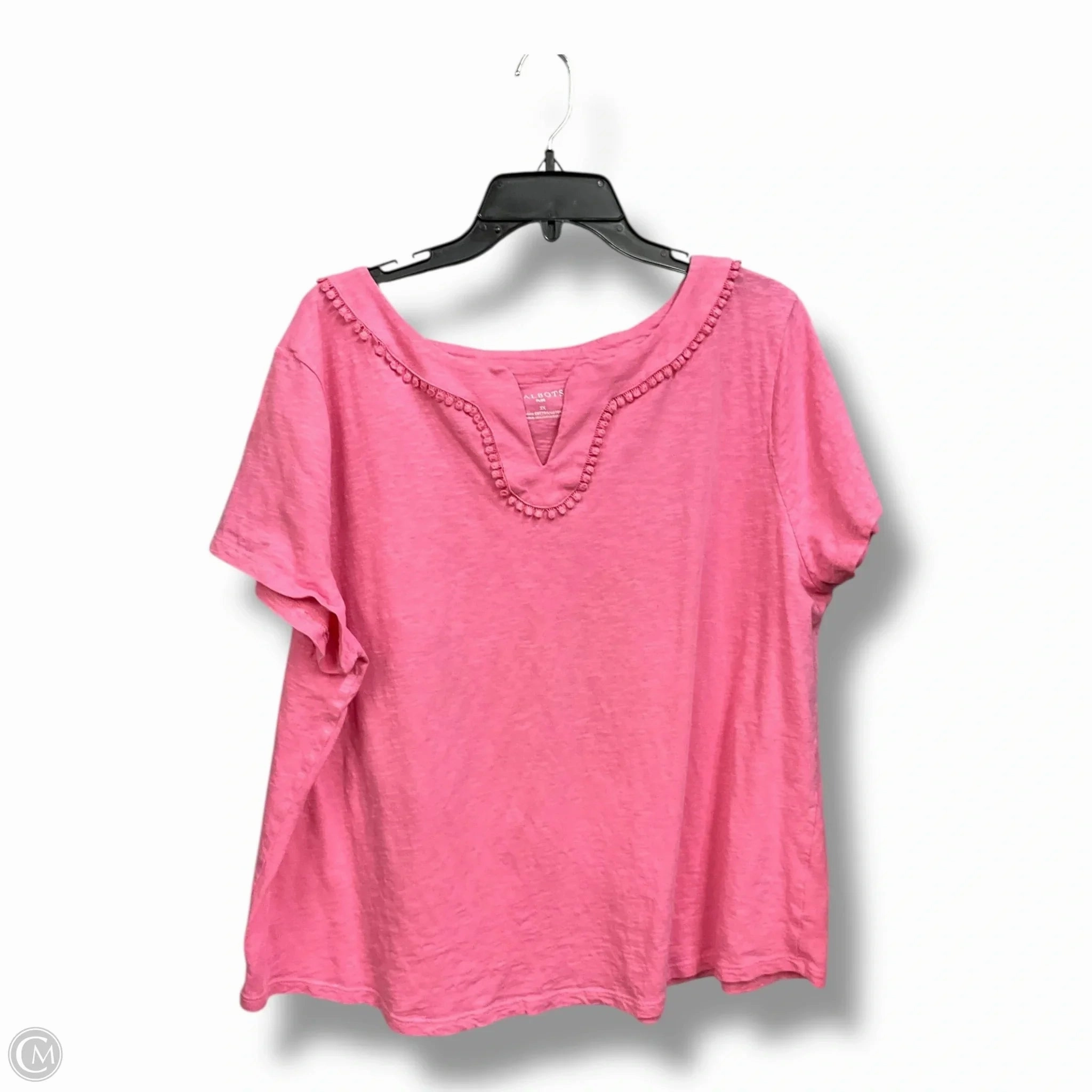 Eye-Catching Eco Conscious Production Top Short Sleeve By Talbots In Pink, Size: 3x
