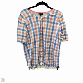 Garment Dyed Top Short Sleeve By Talbots In Plaid Pattern, Size: 1x