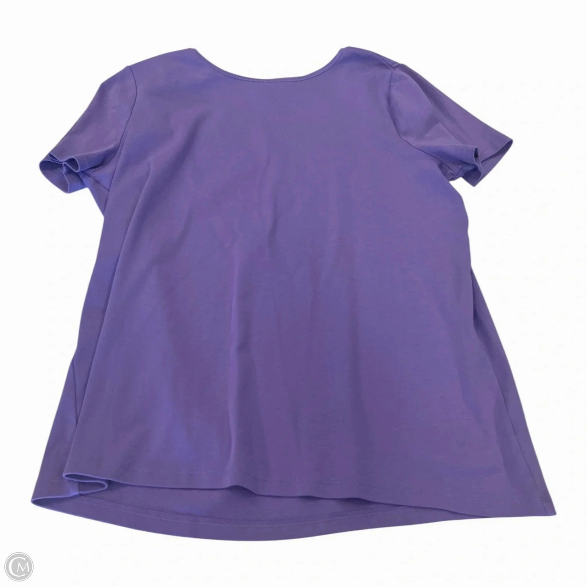 AntiBacterialTreatment RecycledBlend Top Short Sleeve By Talbots In Purple, Size: 1x