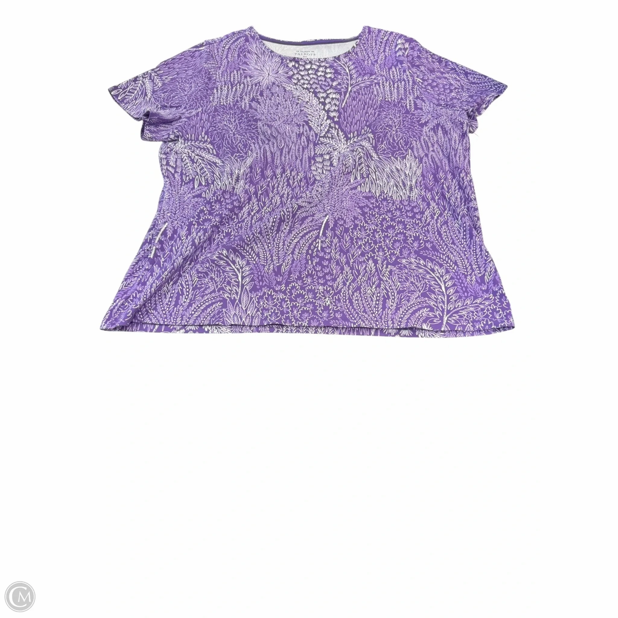 Chic Look Urban Look Top Short Sleeve By Talbots In Purple, Size: 2x