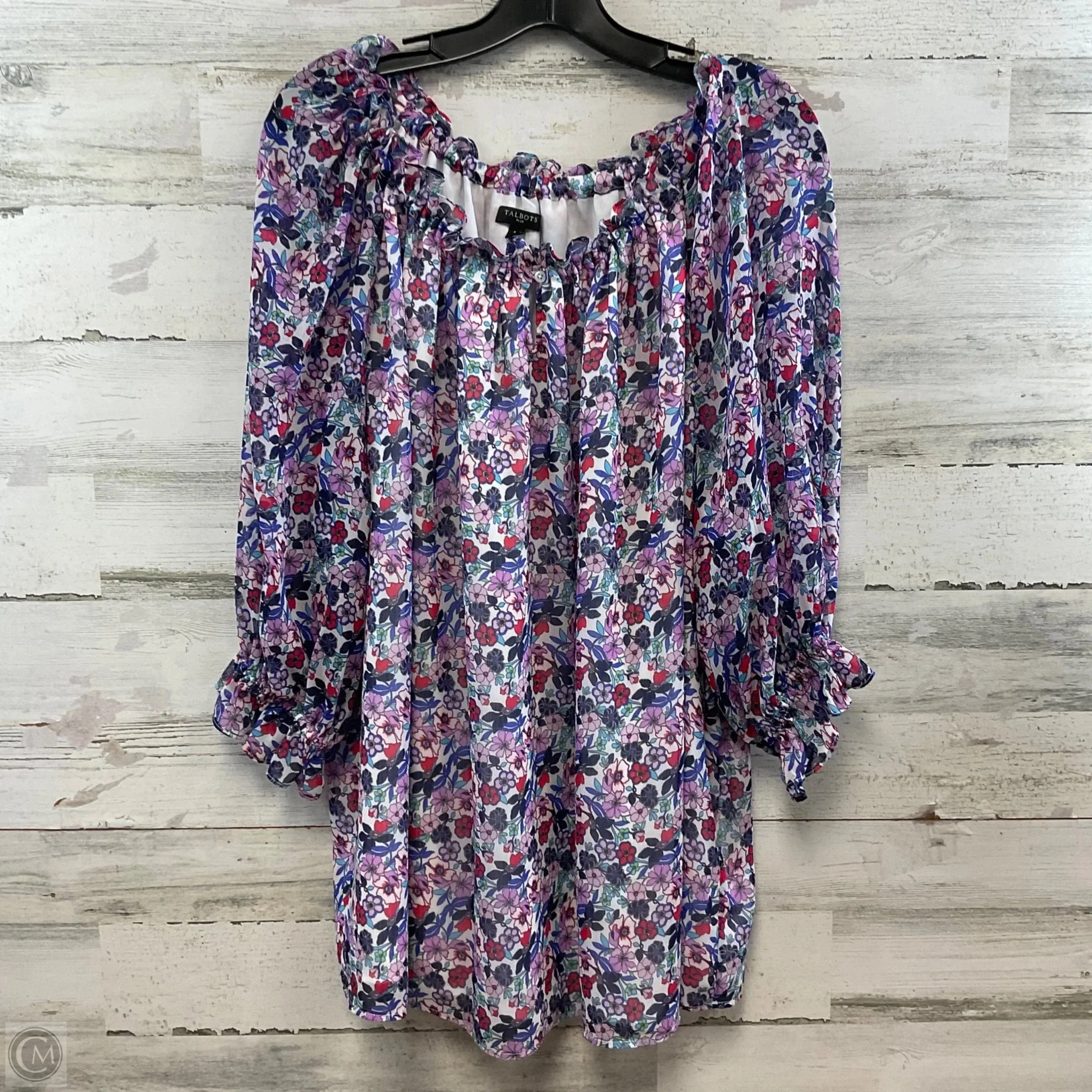 Top Short Sleeve By Talbots In Purple, Size: 3x Comfortable Piece